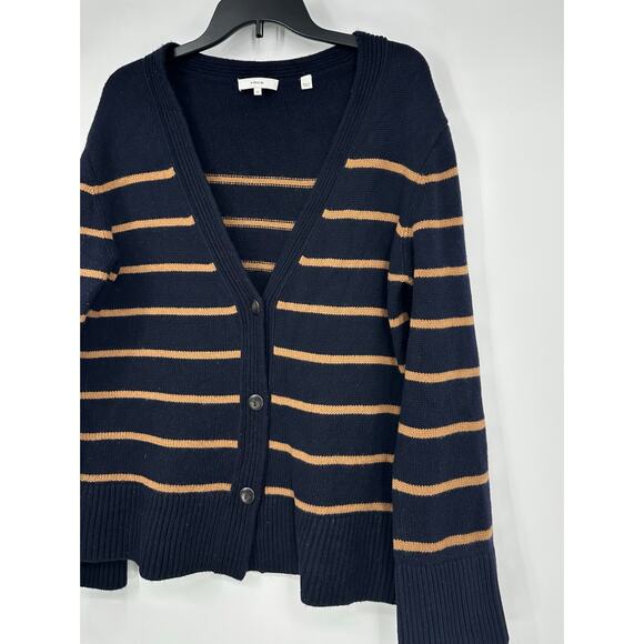 Vince Breton Stripe Wool & Cashmere-Blend Cardigan - Picture 5 of 11